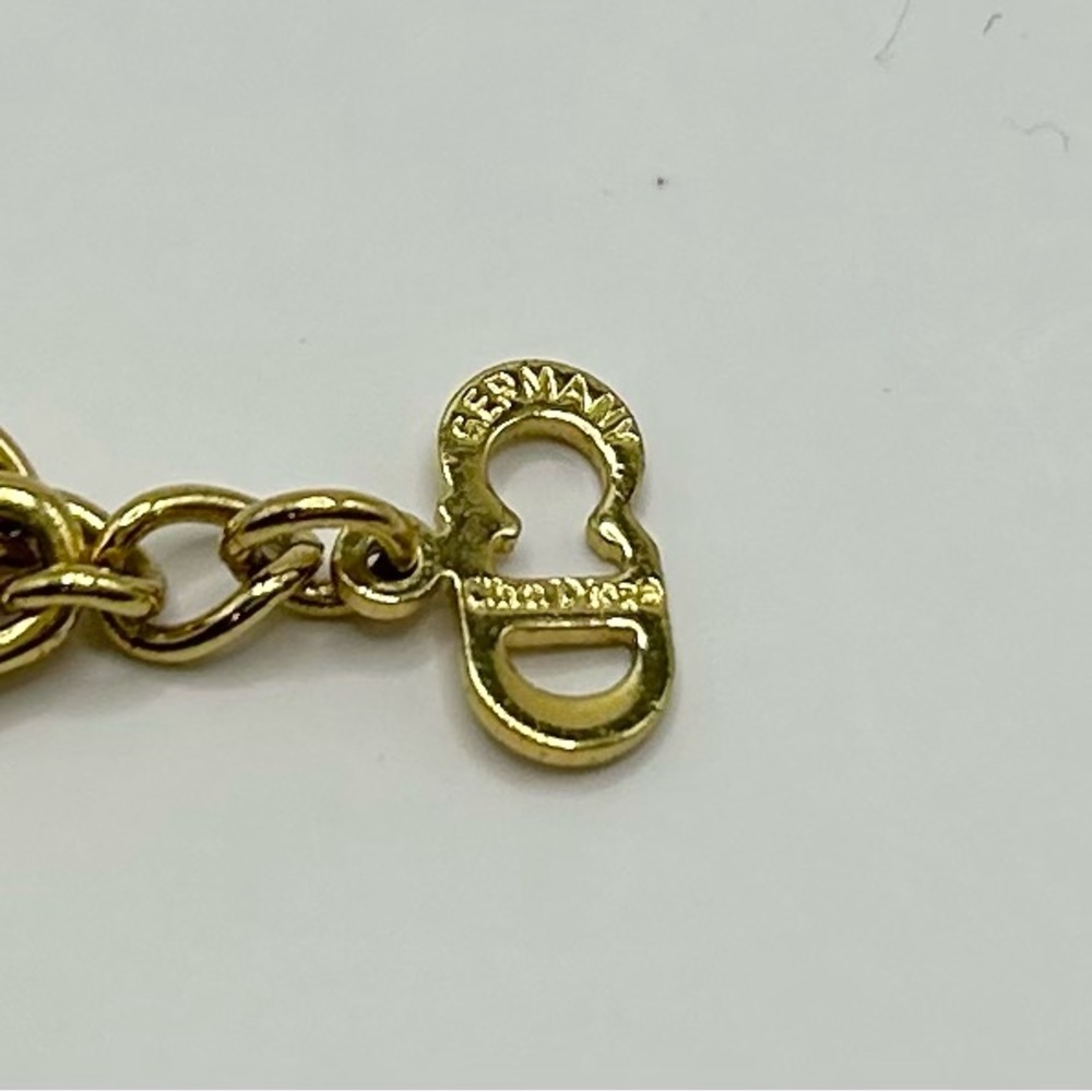 Christian Dior Gold Plated Necklace with Faux Pearl Pendant, Pouch Included - Picture 5 of 6